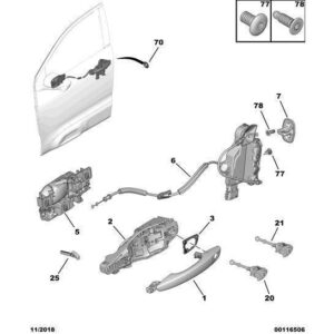 Citroen C5 Air Cross 2018-2021 Petrol Rear Door Opening Control