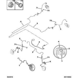 Citroen Berlingo 2018-2021 Petrol Brake Hose Rear
