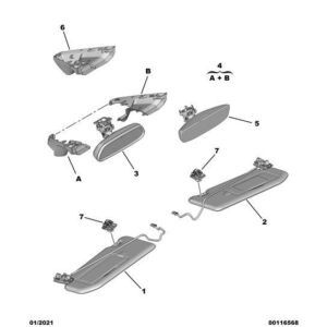 Citroen C5 Air Cross 2018-2021 Petrol Mirror Base Cover Set
