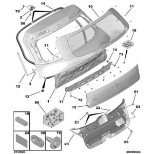 Citroen C4 Catcus 2014-2018 Petrol Tailgate Prop Bracket