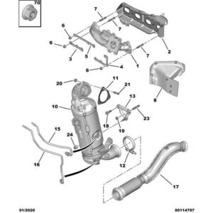 Citroen C5 Air Cross 2018-2021 Petrol Manifold Heat Shield