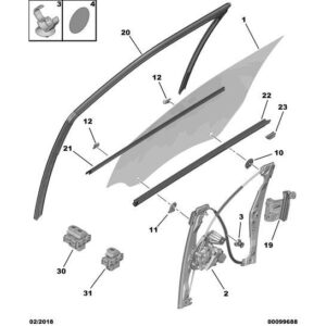 Citroen C4 Catcus 2014-2018 Petrol Electric Control Window Lifter Nearside
