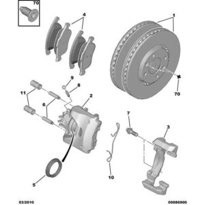 Citroen Berlingo 2012-2015 Diesel Brake Caliper Lever Spring