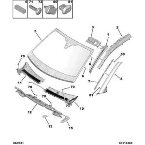 Citroen C5 Air Cross 2018-2021 Petrol Cowl Air Intake Grille