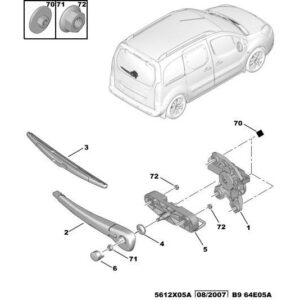 Citroen Berlingo 2015-2018 Petrol Rear Window Wiper Motor
