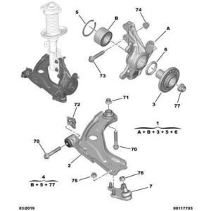 Citroen C5 Air Cross 2018-2021 Petrol Wishbone Front