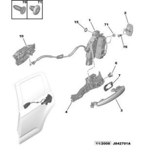 Citroen C3 2009-2013 Petrol Rear Door Lock