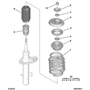 Citroen C3 2009-2013 Petrol Front Suspension Spring