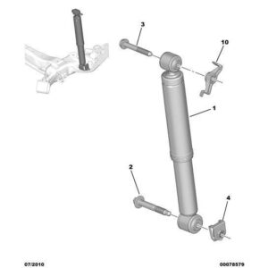 Citroen C3 2009-2013 Petrol Rear Suspension Damper