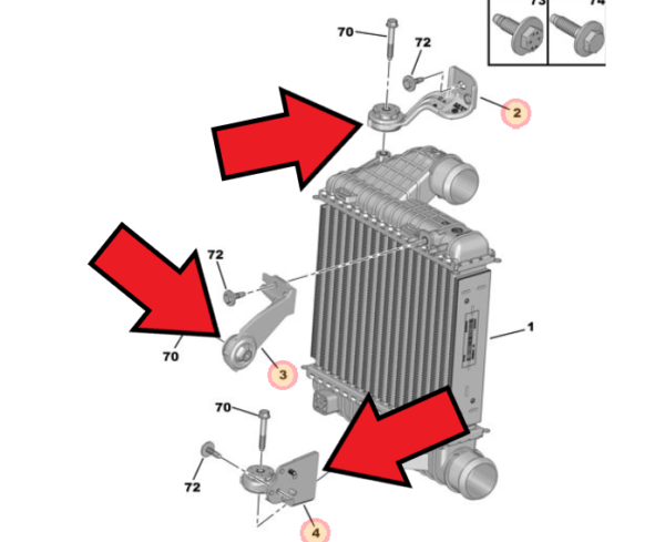 Citroen Berlingo 1.5HDI  2015-2018 Intercooler Brackets