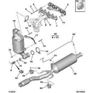 Citroen C3 Air Cross 2017-2021 Diesel Particle Filter Pressure Pipe