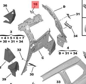 Citroen C4 2010-2017 Tailgate Strut Support 