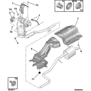 Citroen C3 Air Cross 2017-2021 Diesel Exhaust Pipe Bracket