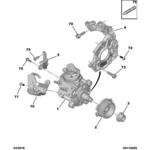 Citroen C3 Air Cross 2017-2021 Diesel Injection Pump Pinion