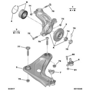 Citroen C3 Air Cross 2017-2021 Petrol Front Triangle Arm Ball-Joint