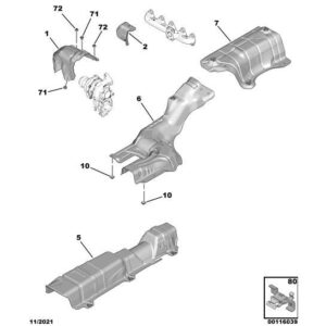 Citroen C3 Air Cross 2017-2021 Diesel Turbocharger Heat Shield