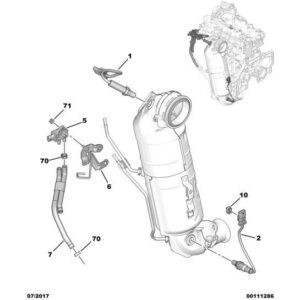 Citroen C3 Air Cross 2017-2021 Petrol Particle Filter Pressure Pipe