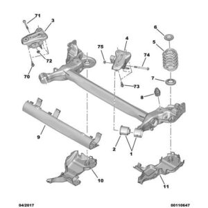 Citroen C3 Air Cross 2017-2021 Diesel Rear Suspension Spring