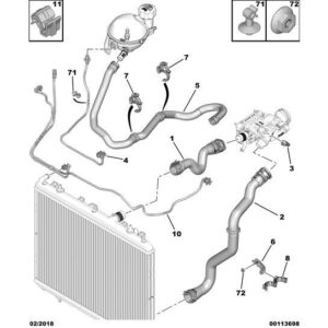 Citroen C3 Air Cross 2017-2021 Diesel Cylinder Head Degassing Pipe