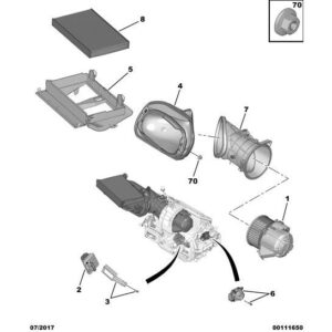 Citroen C3 Air Cross 2017-2021 Petrol Blower Motor