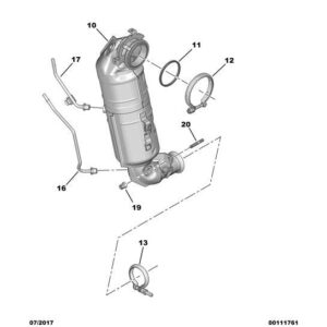 Citroen C3 Air Cross 2017-2021 Petrol Exhaust System Fixing Clamp