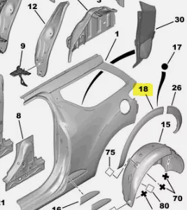 Citroen DS3 2010-2020 Rear Wing Arch Moulding