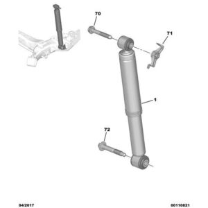 Citroen C3 Air Cross 2017-2021 Petrol Rear Suspension Damper