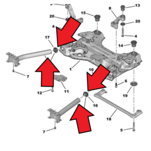 Citroen C4 2010-2017 Subframe Extension (With Bush)