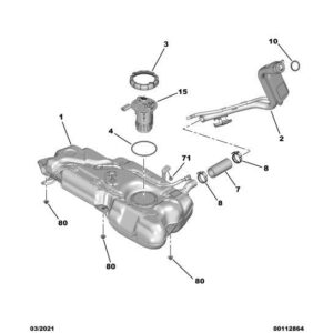 Citroen C3 Air Cross 2017-2021 Petrol Fuel Filler Pipe