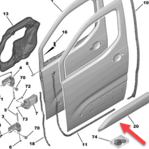 Citroen Berlingo Exterior Passenger Door Trim