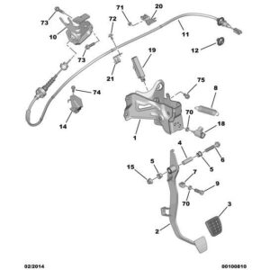 Citroen C1 2012-2014 Petrol Clutch Cable Guide