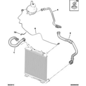 Citroen C1 2012-2014 Petrol Radiator Water Inlet Hose