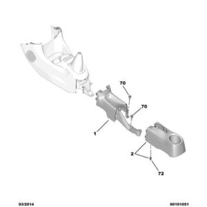 Citroen C1 2012-2014 Petrol Hand Brake Lining Housing
