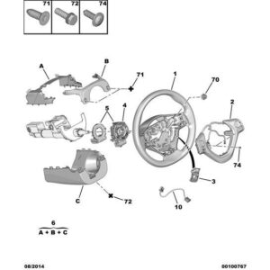 Citroen C1 2014-2022 Petrol Steering Wheel Cap