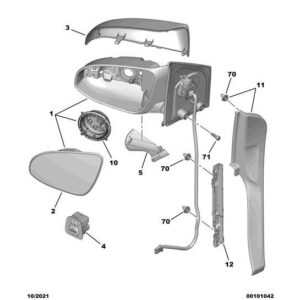 Citroen C1 2012-2014 Petrol Outside Rear View Mirror