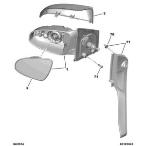 Citroen C1 2014-2022 Petrol Outside External View Mirror Left
