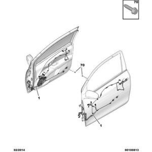 Citroen C1 2012-2014 Petrol Front Door Harness