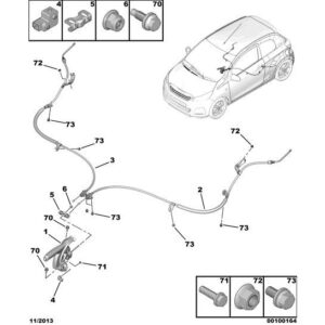 Citroen C1 2012-2014 Petrol Handbrake Lever