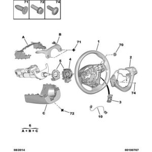 Citroen C1 2012-2014 Petrol Steering Column Jacket