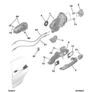 Citroen C1 2012-2014 Petrol Door Handle Seal