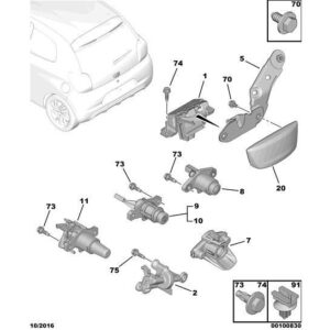 Citroen C1 2012-2014 Petrol Tailgate Lock