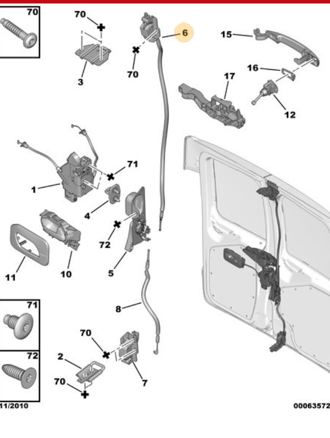 Citroen Dispatch 20162020 Rear Sliding Door Locator Citroen Parts