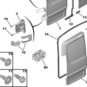 Citroen Dispatch 2007-2011 R/H Rear Door Hinge Cover Black