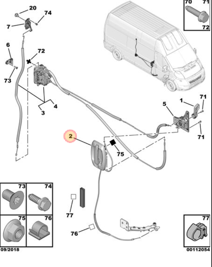 Citroen Relay 20062022 Outer Sliding Door Handle Genuine Citroen Parts