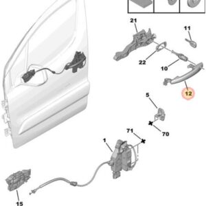 Citroen Berlingo Drivers Side Front Door Handle
