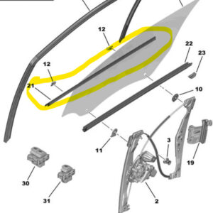 Citroen C4 Cactus 2014- 2019 Left Hand Front Door Window Lower Outside Seal