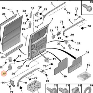 Citroen Dispatch 2016-2020 Rear Sliding Door lock Guide