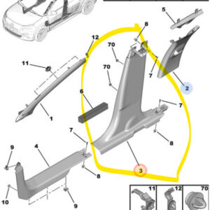 Citroen C4 Right Hand Interior B post trim 