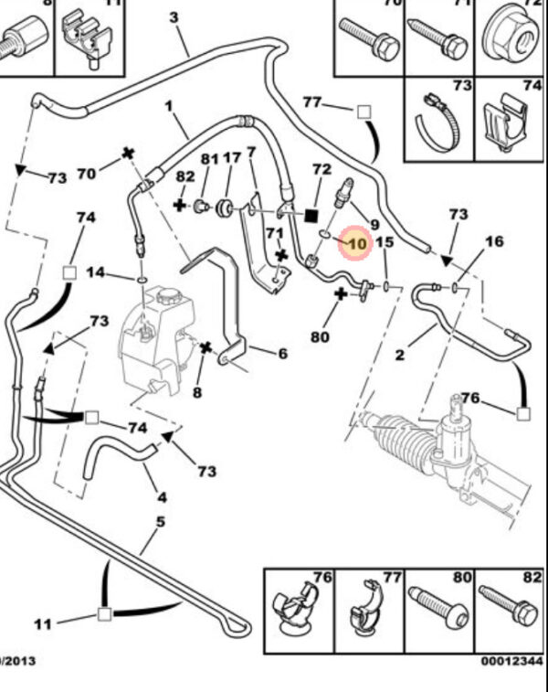 Citroen Xsara 2000-2004 Power Steering Sensor And Seal