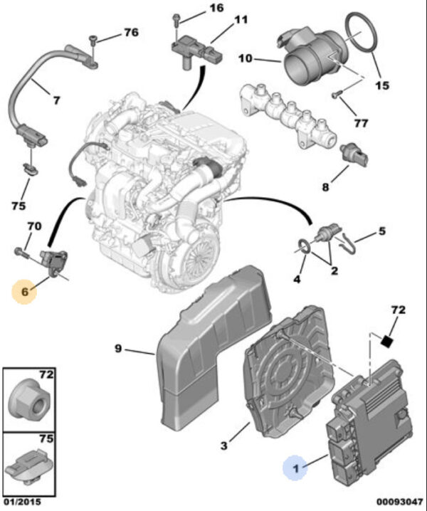 Citroen C3 Picasso Engine Speed Sensor Genuine Citroen Parts